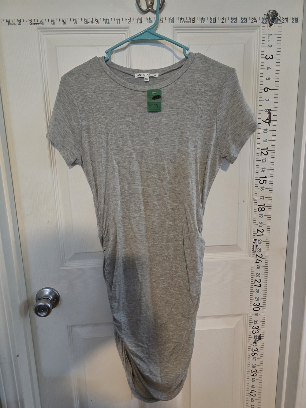 Anthropologie Light Gray Short-Sleeve Knit Tunic